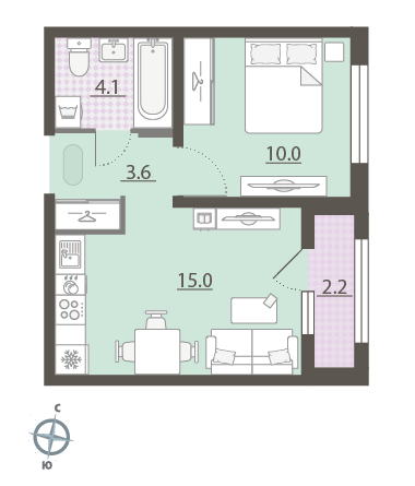Однокомнатные квартиры 