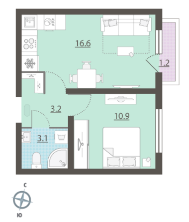 Однокомнатные квартиры 
