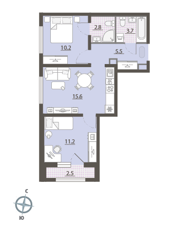 Двухкомнатные квартиры