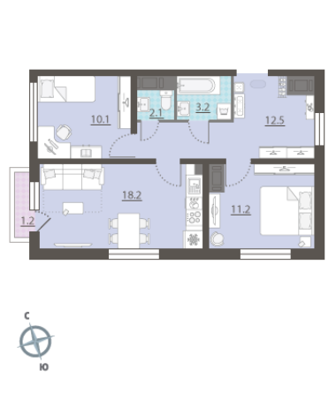 Двухкомнатные квартиры